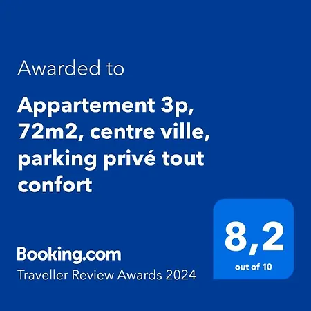 3p, 72m2, Centre Ville, Parking Prive Confort Apartment